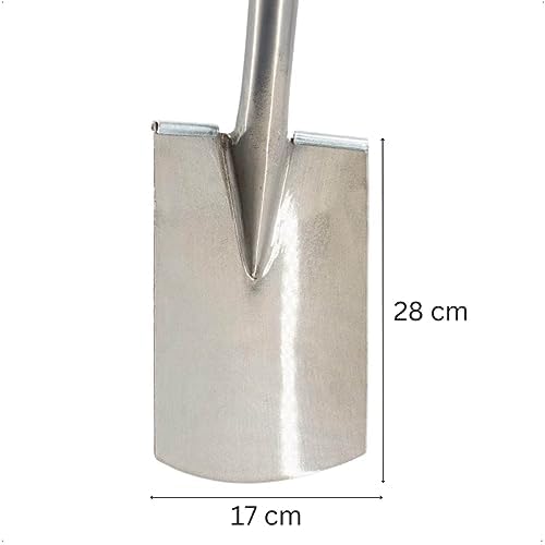 Rekord Gärtnerspaten aus poliertem Stahl mit Buchenholz-T-Stiel – Ideal für präzise Gartenarbeiten!