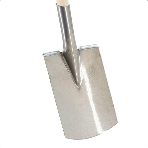 Rekord Gärtnerspaten aus poliertem Stahl mit Buchenholz-T-Stiel – Ideal für präzise Gartenarbeiten!
