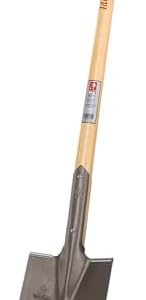 IDEAL Bauspaten Gärtner Form | Selbstschärfender Doppelfederspaten für steinige Böden | 85 cm Eschen-T-Stiel, ideal für