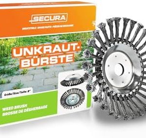 SECURA Profi Unkrautbürste 25,4mm - Effektive Fugenbürste für Motorsense & Freischneider, ideal zur Unkrautentfernung im
