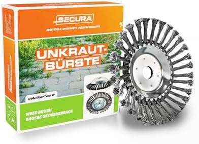 SECURA Profi Unkrautbürste 25,4mm - Effektive Fugenbürste für Motorsense & Freischneider, ideal zur Unkrautentfernung im