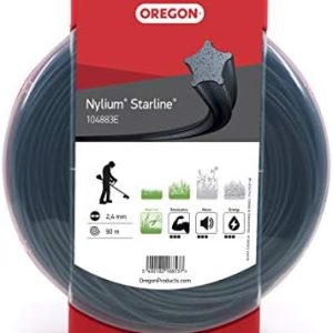 Oregon Nylon Mähfaden 2,4 mm – Strapazierfähig für hohes Gras & Unkraut, ideal für Rasentrimmer, 90 m Rolle