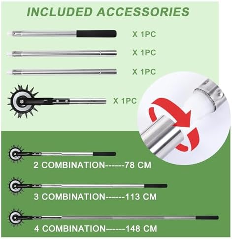 Manueller Rasenkantenschneider von Premium-Marke, Edelstahl Kantentrimmer mit scharfer Klinge & verstellbarem Langgriff