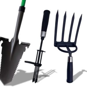 Hammersmith RayzerShovel - Innovativer Gartenspaten mit Unkrautstecher-Aufsatz für harte Böden
