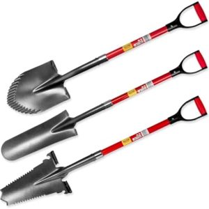 WALTER Spezialspaten-Set 3-TLG. - Robuste Gartengeräte für müheloses Graben und Pflanzenpflege