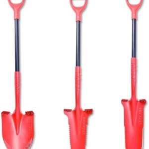 Profi Spaten Set - Robustes Gartenwerkzeug mit Wurzelsäge & Schaufel - Ideal für Gartenprojekte (Rot)