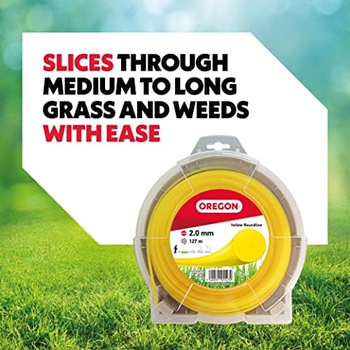 Oregon Mähfaden 3 mm Gelb für hohes Gras & Unkraut – Strapazierfähig für Rasentrimmer, 169 m Länge