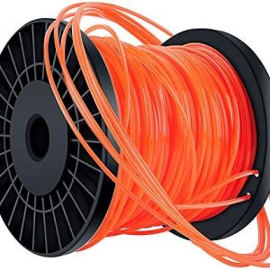 Trimmerfaden von – 2,4 mm x 100m Orange Rot, langlebiger 5-Kant Nylon für effizientes Rasenmähen