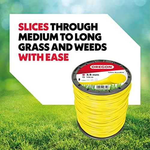 Oregon Mähfaden 3 mm Gelb für hohes Gras & Unkraut – Strapazierfähig für Rasentrimmer, 169 m Länge