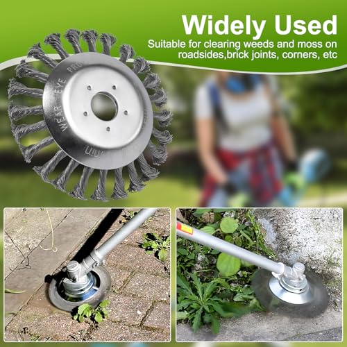 Profi Unkrautbürste für Freischneider – 8" Stahlbürste für effektive Unkrautentfernung im Garten