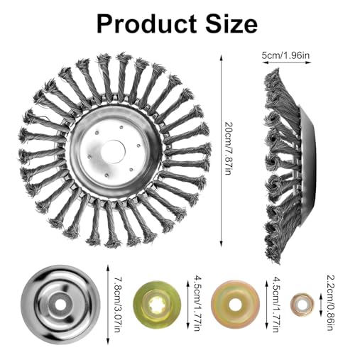 Profi Unkrautbürste für Freischneider – 8" Stahlbürste für effektive Unkrautentfernung im Garten