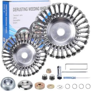 Profi Unkrautbürste Set für Freischneider – Effektive 8 Zoll & 6 Zoll Drahtbürsten für Unkraut und Moos im Garten