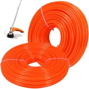 Starke 2,4 mm Nylon Mähfäden 100 m – Widerstandsfähiger Trimmerfaden für Gartenschneider und Rasentrimmer (Orange)