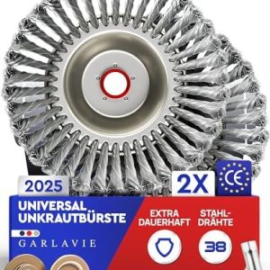 2X Profi Unkrautbürste für Motorsense - Hochwertige Drahtbürste zur effektiven Moosentfernung im Garten