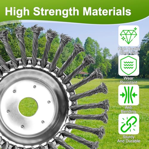 Profi Unkrautbürste für Freischneider – 8" Stahlbürste für effektive Unkrautentfernung im Garten