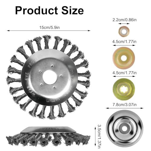 Profi Unkrautbürste für Freischneider – 8" Stahlbürste für effektive Unkrautentfernung im Garten