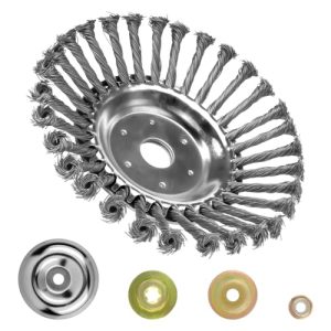 Profi Unkrautbürste für Freischneider – 8" Stahlbürste für effektive Unkrautentfernung im Garten