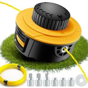 Fadenkopf für Motorsense – Universelle Fadenspule mit Tap & Go System für Akku-Rasentrimmer, Gelb