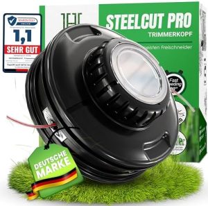 Heckenpracht® Fadenkopf für Motorsense mit Stahlknauf | Effizientes Rasenmähen mit Tap & Go Funktion für Freischneider