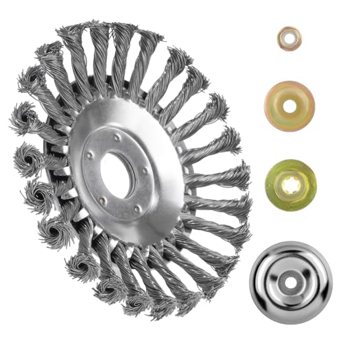 Profi Unkrautbürste für Freischneider – 8" Stahlbürste für effektive Unkrautentfernung im Garten