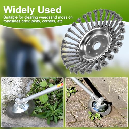 Profi Unkrautbürste für Freischneider – 8" Stahlbürste für effektive Unkrautentfernung im Garten