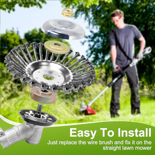Profi Unkrautbürste für Freischneider – 8" Stahlbürste für effektive Unkrautentfernung im Garten