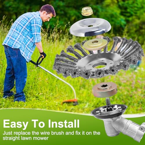 Profi Unkrautbürste für Freischneider – 8" Stahlbürste für effektive Unkrautentfernung im Garten