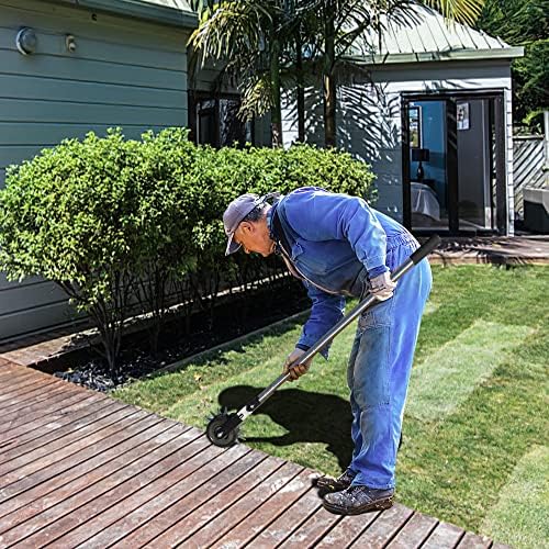 Manueller Rasenkantenschneider von Premium-Marke, Edelstahl Kantentrimmer mit scharfer Klinge & verstellbarem Langgriff